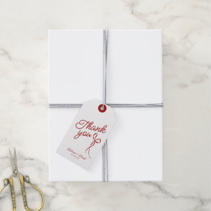 Etiqueta de regalo de Boda de inclinación roja y b