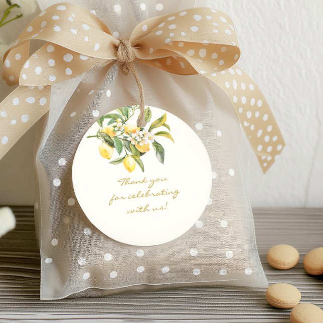 Etiqueta de regalo de boda de limón (Italian Lemon Bridal Gift Tag by Painted Paperie
)