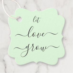 Etiqueta de regalo de boda Deja que crezca el amor