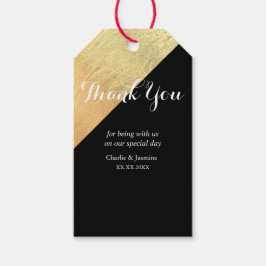 Etiqueta de regalo de boda elegante moderna con fo
