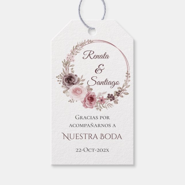 etiqueta de regalo de boda en español (Anverso)