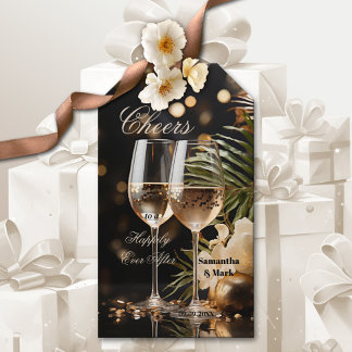Etiqueta de regalo de Boda festivo con aguafiestas