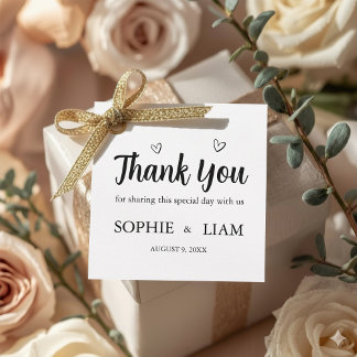 Etiqueta de regalo de boda Minimalista Corazón