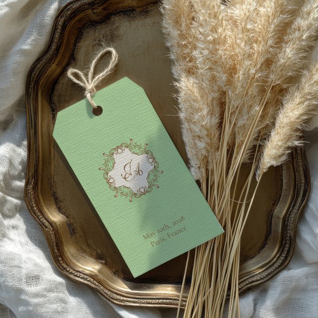 Etiqueta de regalo de boda Mint Barroco (Subido por el creador)