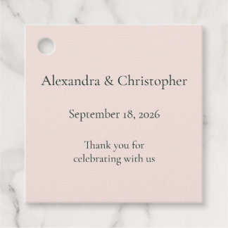 Etiqueta de Regalo de Boda Soft Blush