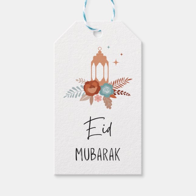 Etiqueta de regalo de Boho Eid Mubarak (Anverso)