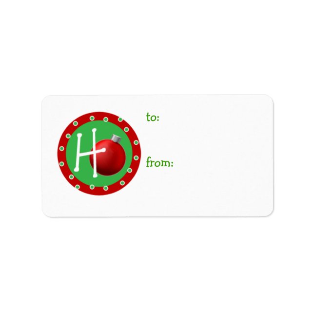 Etiqueta de regalo de bolas para Navidades de Ho (Frente)
