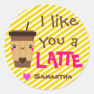 Etiqueta de regalo de bollo de café Valentine Latt