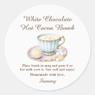 Etiqueta de regalo de bomba de cacao caliente de c