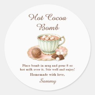 Etiqueta de Regalo de Bomba de Chocolate Caliente