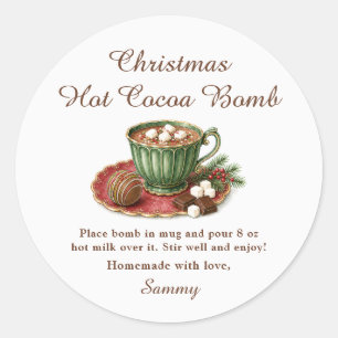 Etiqueta de regalo de bomba de chocolate caliente