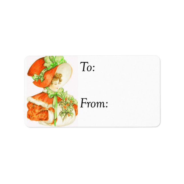 Etiqueta de regalo de Bonnet para grandes Navidade (Frente)