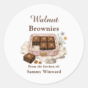 Etiqueta de regalo de brownies de nuez caseros