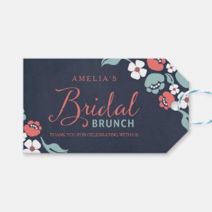 Etiqueta de regalo de brunch de novia floral de ca