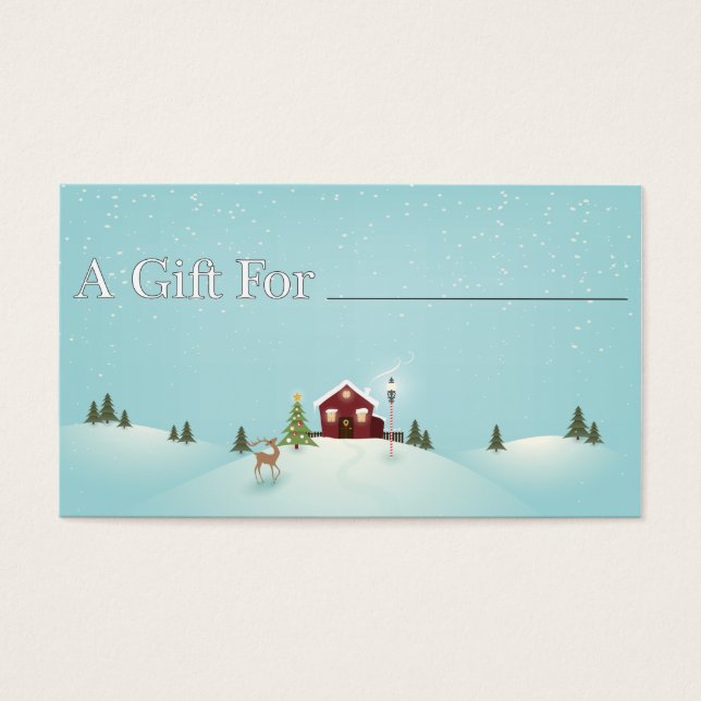 Etiqueta de regalo de cabina de invierno (Frente)