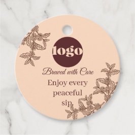 Etiqueta de regalo de café boho elaborado con cuid