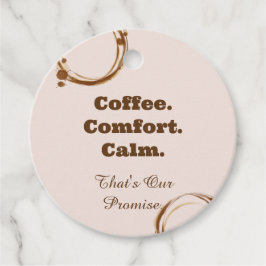 Etiqueta de regalo de café Comfort Calm rústica