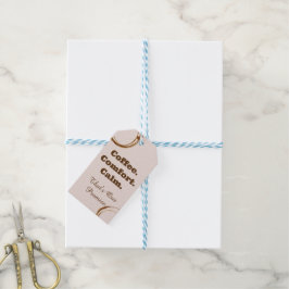 Etiqueta de regalo de café Comfort Calm rústica