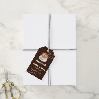 Etiqueta De Regalo De Café Latte Hecho Con Cariño