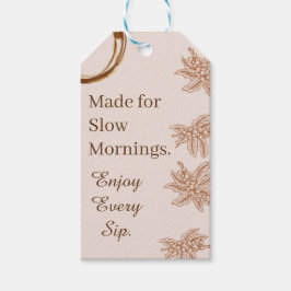 Etiqueta de regalo de café rústico Cita de mañanas