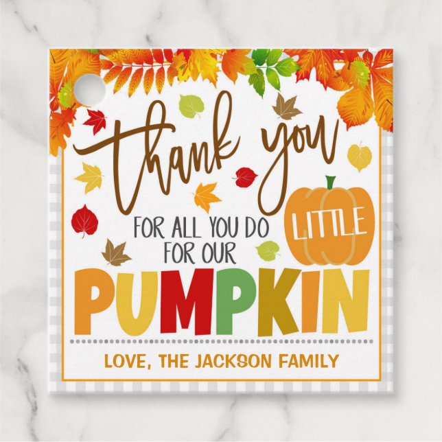 Etiqueta de regalo de caída (Anverso)