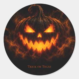 Etiqueta de regalo de calabaza de Halloween con br