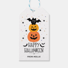 Etiqueta de regalo de calabaza de Halloween para c
