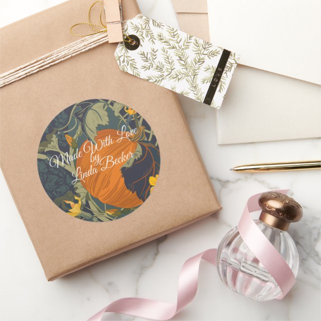 Etiqueta de regalo de calabaza y vides (Regalar)