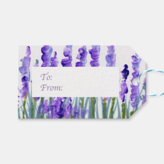Etiqueta de regalo de campo de lavanda