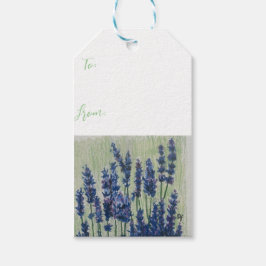 Etiqueta de regalo de campo púrpura