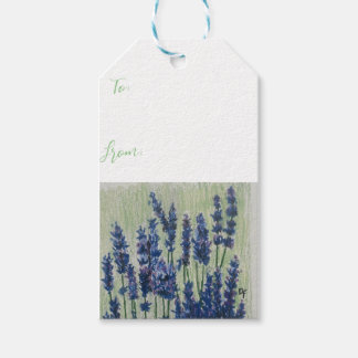 Etiqueta de regalo de campo púrpura
