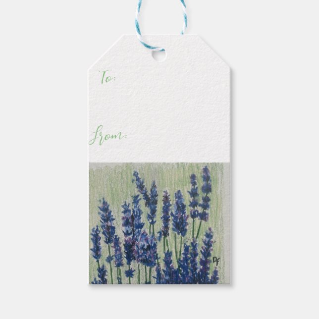 Etiqueta de regalo de campo púrpura (Anverso)