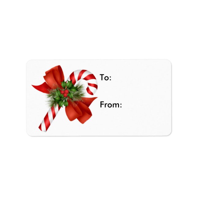 Etiqueta de regalo de candy cane - Etiqueta (Frente)