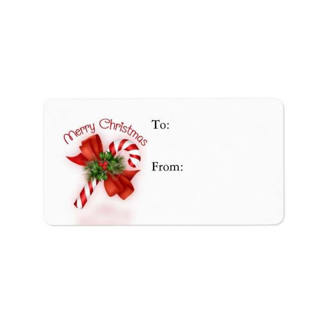 Etiqueta de regalo de candy cane - Etiqueta (Frente)