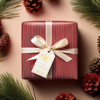 Etiqueta de regalo de caramelo de Santa con papel 