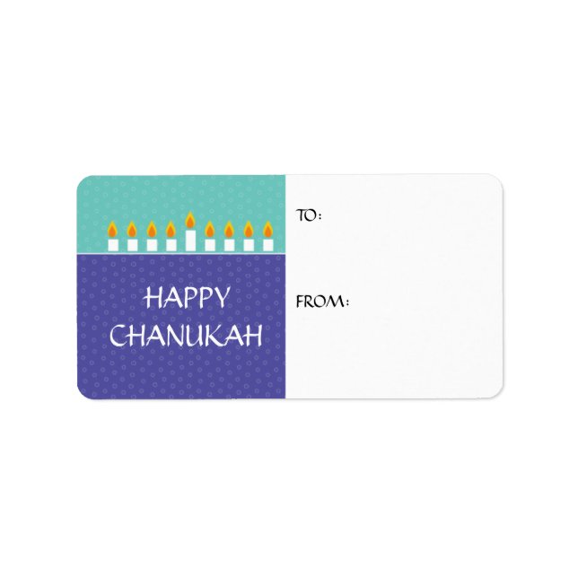 Etiqueta de regalo de Chanukah Menorah (Frente)