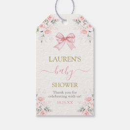 Etiqueta de regalo de Chica Baby Shower de oso ros