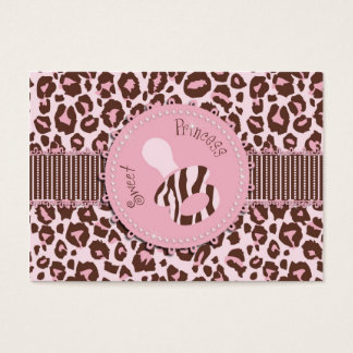 Etiqueta de regalo de Chica Cheetah Pink B