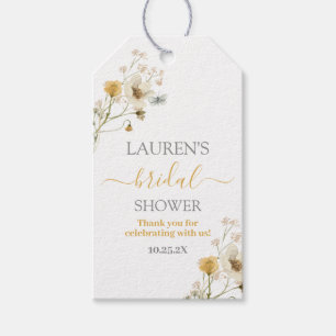 Etiqueta de regalo de Chica de ducha de flores sil