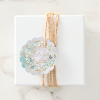 Etiqueta de regalo de Chica de Recién nacido mate