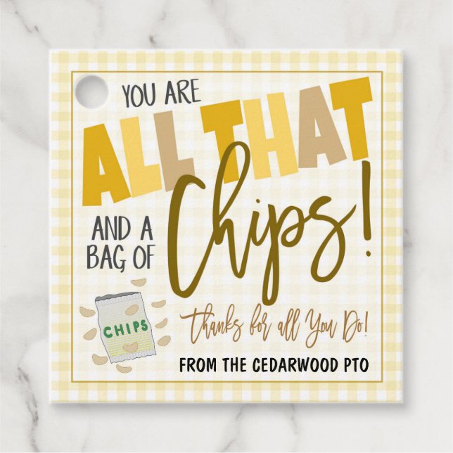 Etiqueta de regalo de Chips (Anverso)