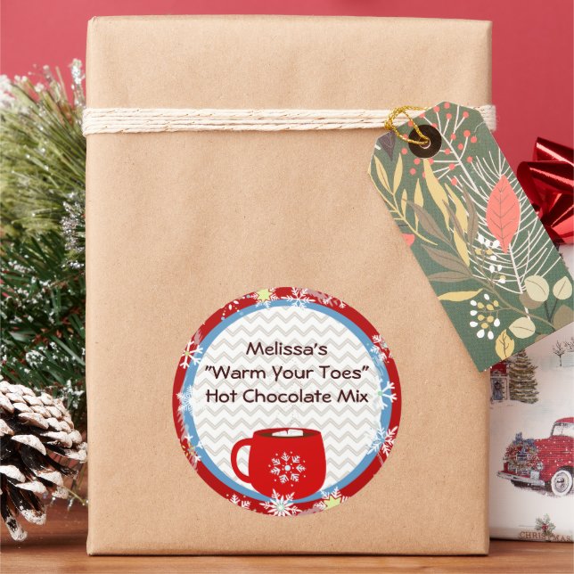 Etiqueta de regalo de chocolate caliente (Vacaciones)