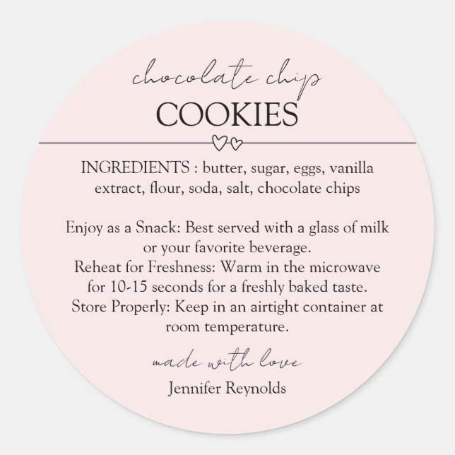 Etiqueta de regalo de chocolate rosa de gallina de (Anverso)