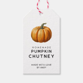 Etiqueta de regalo de chutney de calabaza con cala