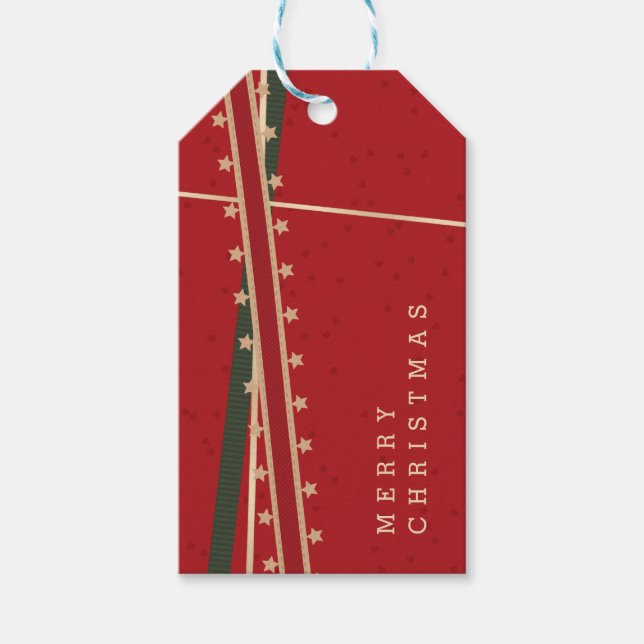 Etiqueta de regalo de cinta roja (Anverso)