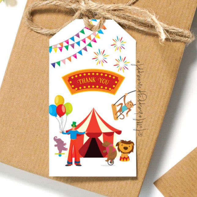 Etiqueta de regalo de circo de carnaval (Subido por el creador)