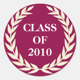 Etiqueta de regalo de clase roja para graduación u