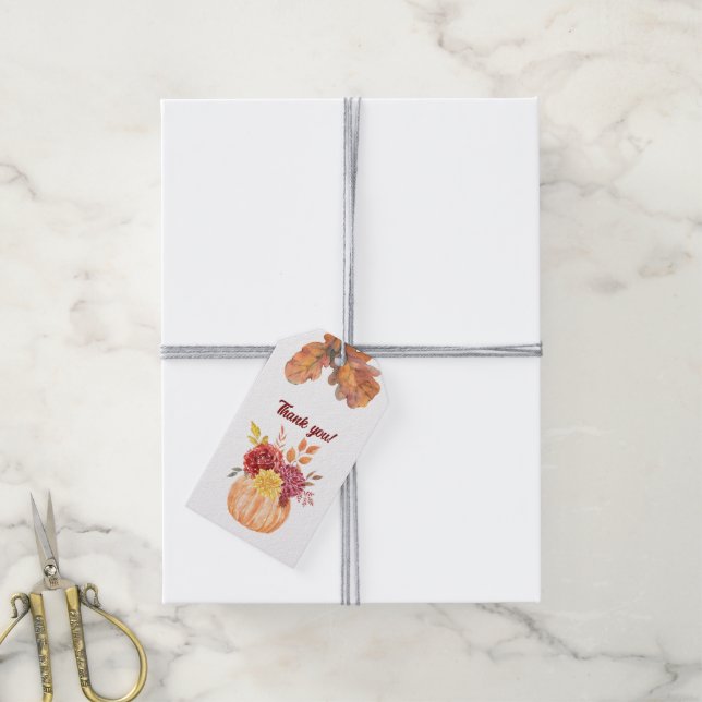 Etiqueta de regalo de colección de Bodas de otoño  (Con cuerda)