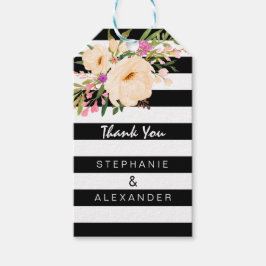 Etiqueta de regalo de color de agua anémone Blooms