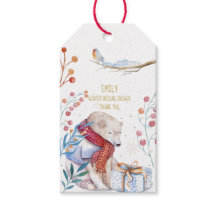 Etiqueta de regalo de color de agua para Navidades